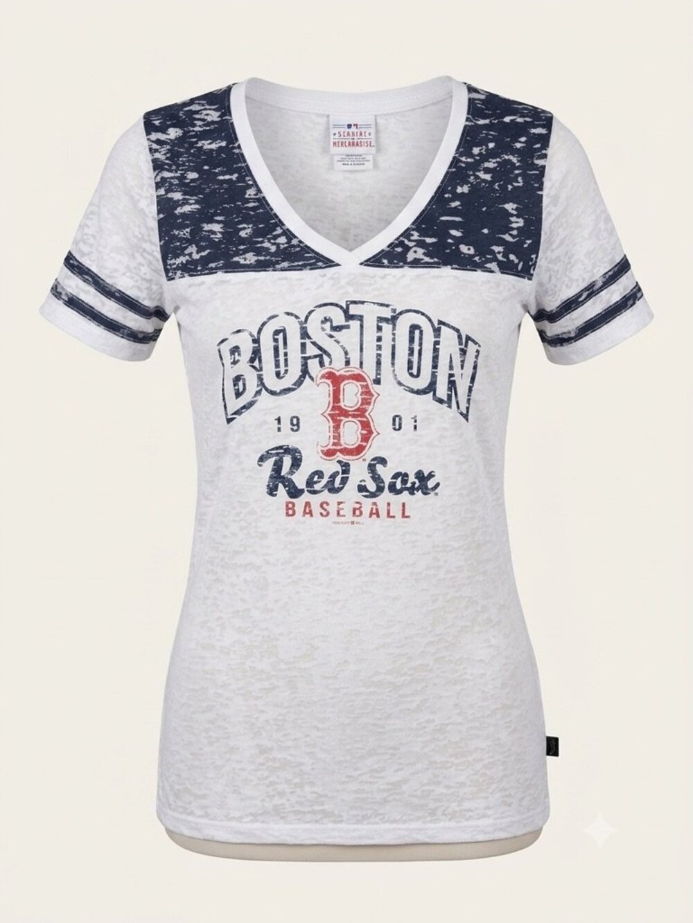 Officially Licensed Boston Red Sox Women's V Neck Tee L